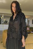 Sabo Boucle Flower Blouse Black